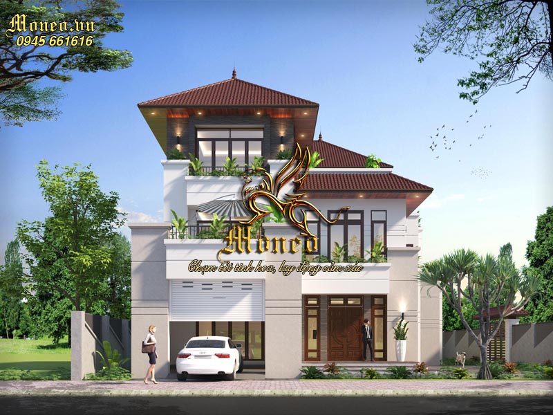 Kiến trúc mẫu thiết kế biệt thự mái thái đẹp
