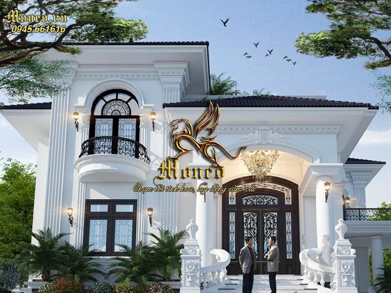 mặt tiền mẫu dinh thự vườn 2 tầng