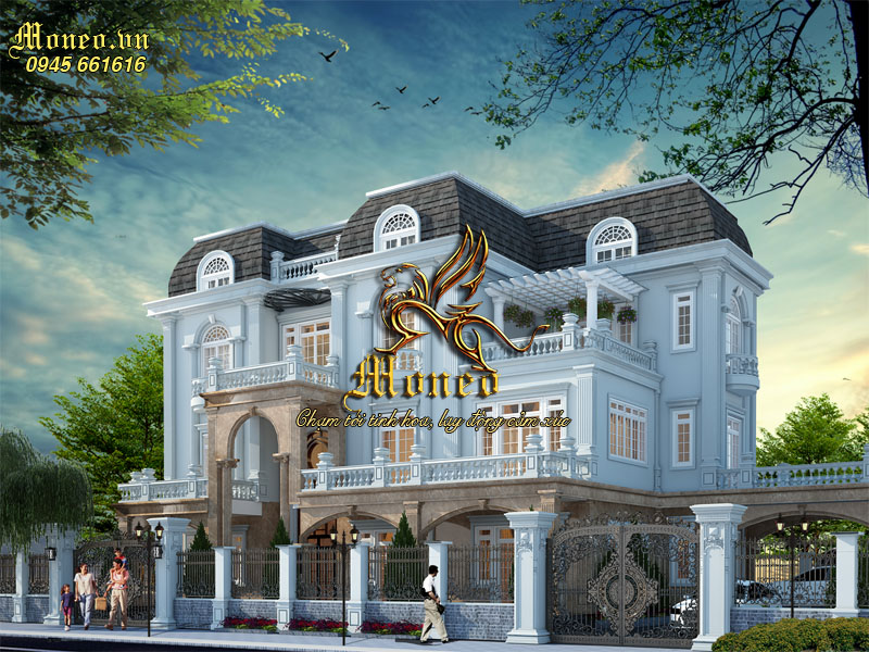 mẫu thiết kế lâu đài tân cổ điển đẹp 3 tầng