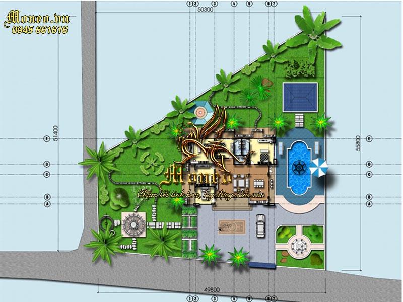 mặt bằng biệt thự hiện đại 250m2