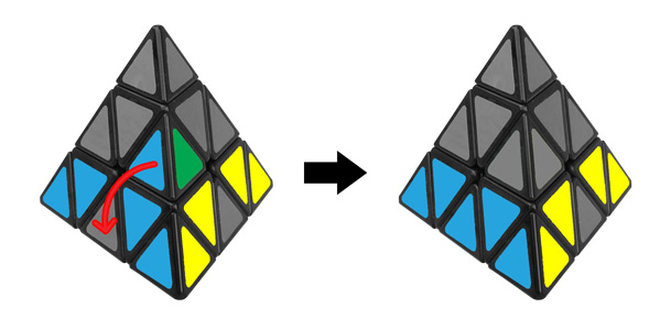 cách chơi rubik tam giác - bước 3: thuật toán trái