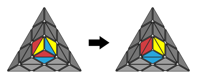 cách chơi rubik tam giác - bước 1: giải viên đỉnh
