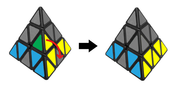 cách chơi rubik tam giác - bước 3: thuật toán phải