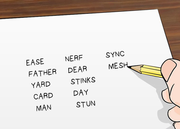 Bước 2: Tạo danh sách các từ làm đáp án