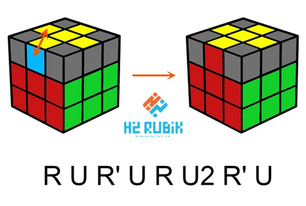 Cách chơi Rubik 3x3 dễ hiểu nhất cho người mới - định hướng viên cạnh vàng.