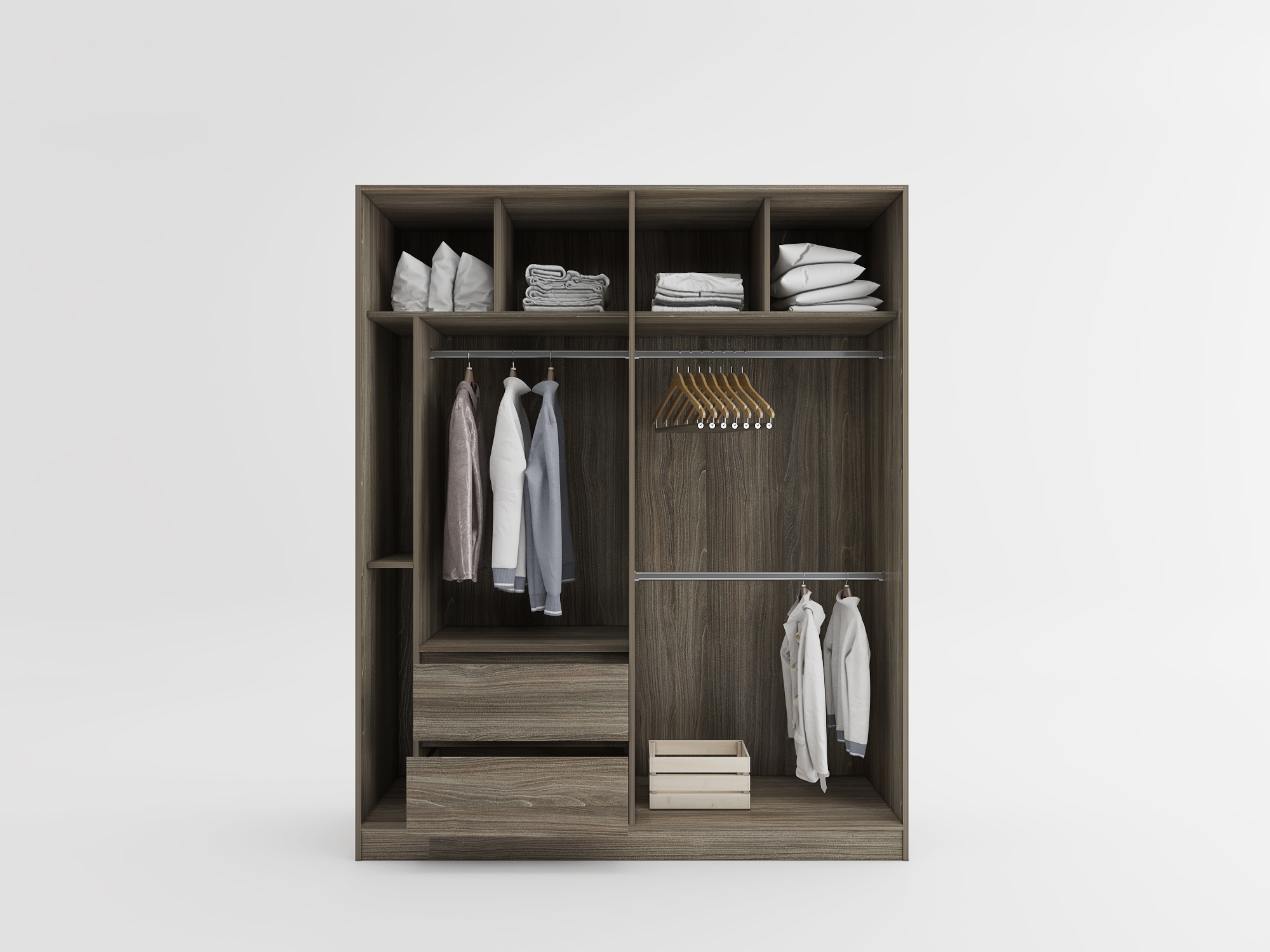 Tủ Quần Áo 4 Cánh Hiện Đại, Đơn Giản - Ta4c03ac