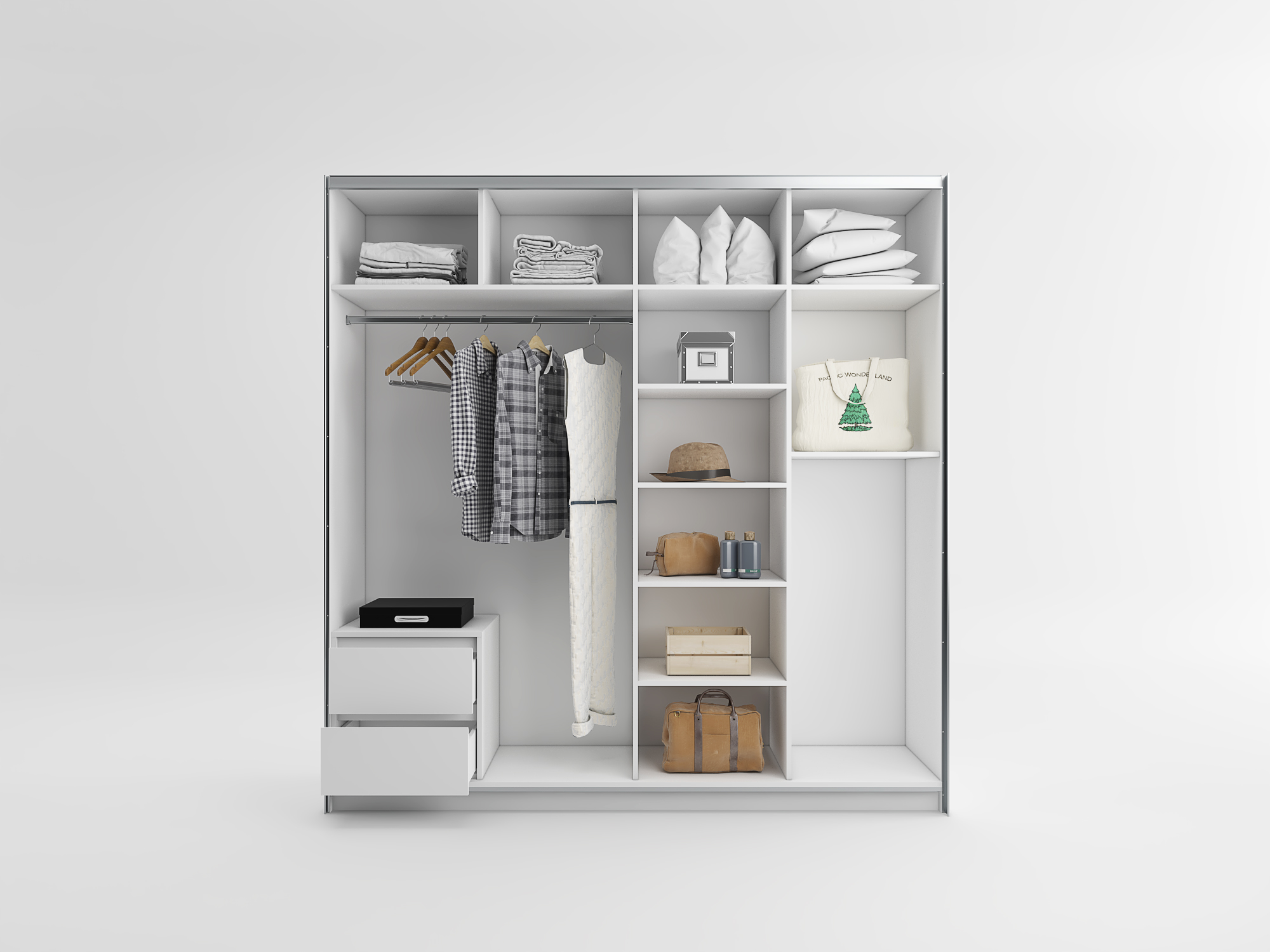 Tủ Quần Áo 2 Cánh Lùa Hiện Đại, Đơn Giản - Giá Gốc Tại Xưởng