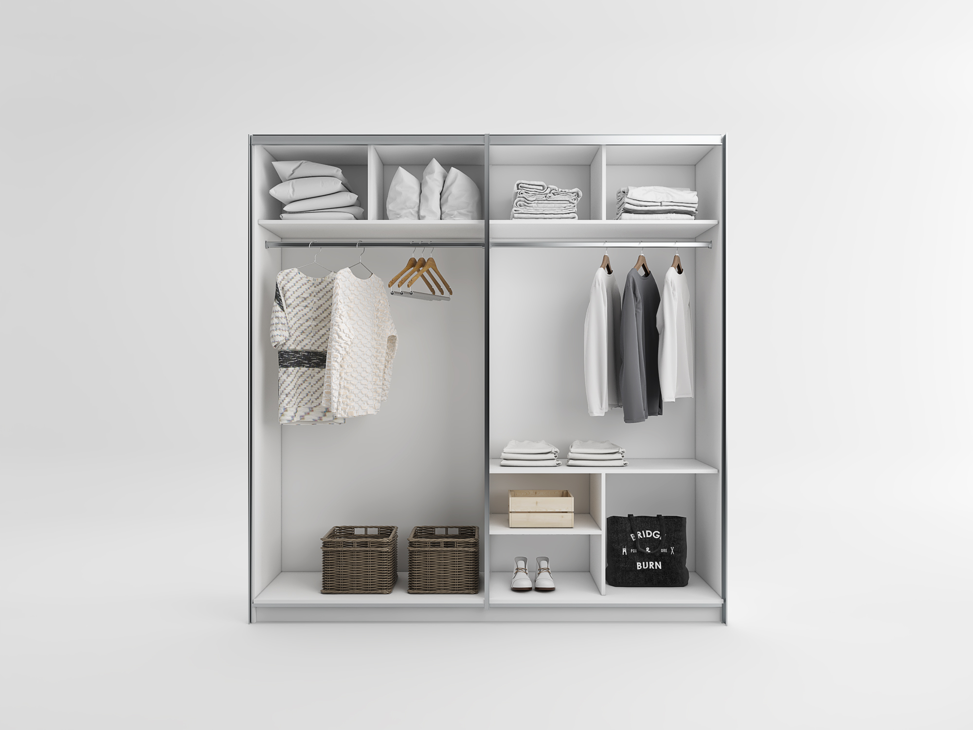 Tủ Quần Áo 2 Cánh Lùa Hiện Đại, Đơn Giản - Giá Gốc Tại Xưởng