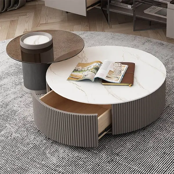 Bàn Trà Nhập Khẩu Bộ Đôi Tròn Cao Cấp - BTNK02