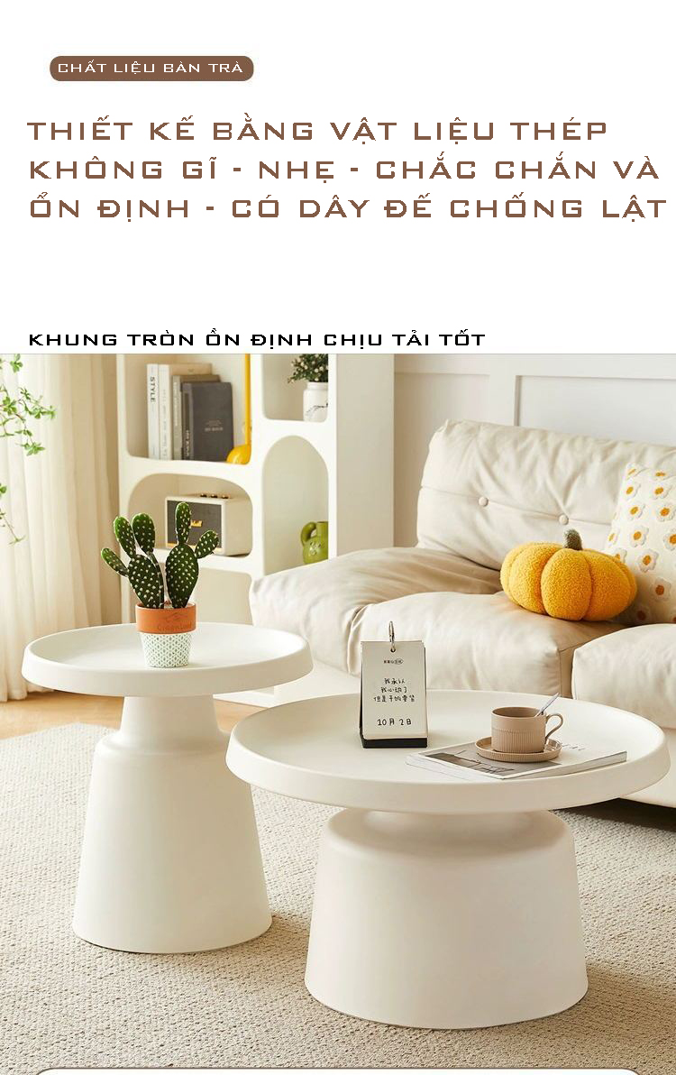 Bàn Trà Nhập Khẩu Tròn Đôi Cao Cấp - BTNK12.1