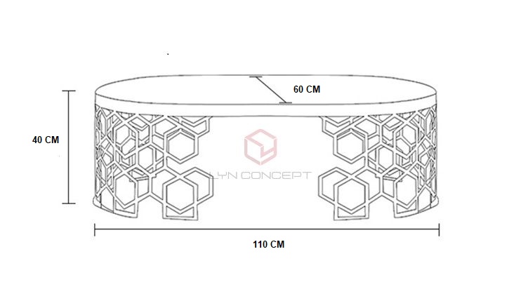 Bàn Trà Sofa Manfred Mặt Đá Đen Chân Cnc Inox Mạ Pvd - BT20B