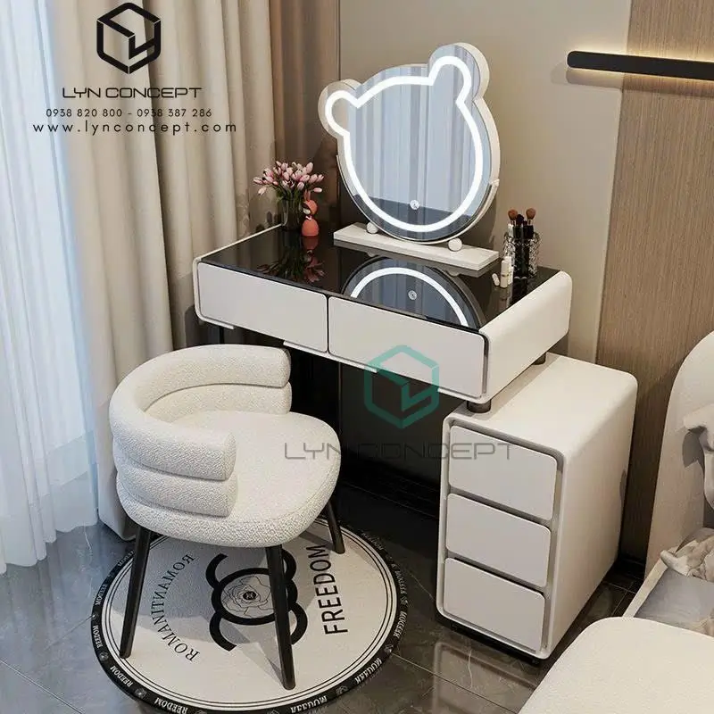 Bộ Bàn Trang Điểm Nhập Khẩu Bọc Da - BTĐ56.6A