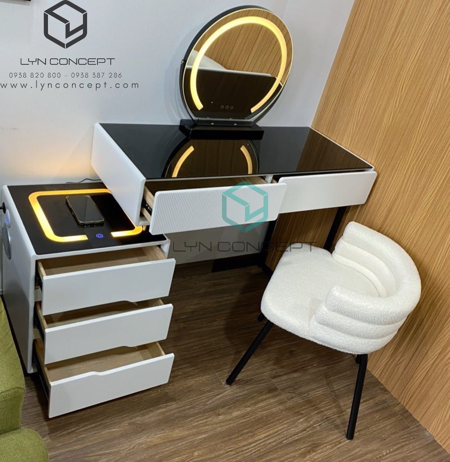 Bộ Bàn Trang Điểm Nhập Khẩu Thông Minh Có Sạc Không Dây & Loa Bluetooth  - BTĐ56.1