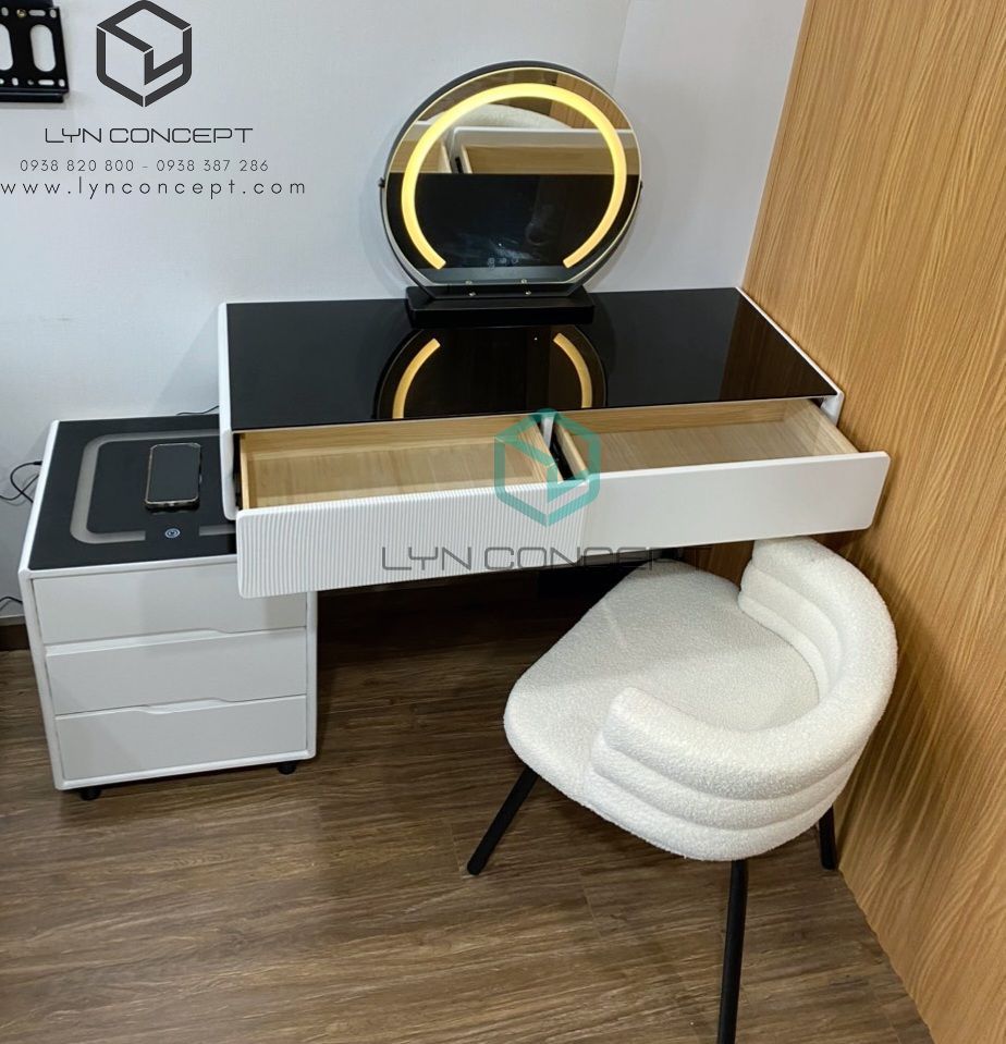 Bộ Bàn Trang Điểm Nhập Khẩu Thông Minh Có Sạc Không Dây & Loa Bluetooth  - BTĐ56.1