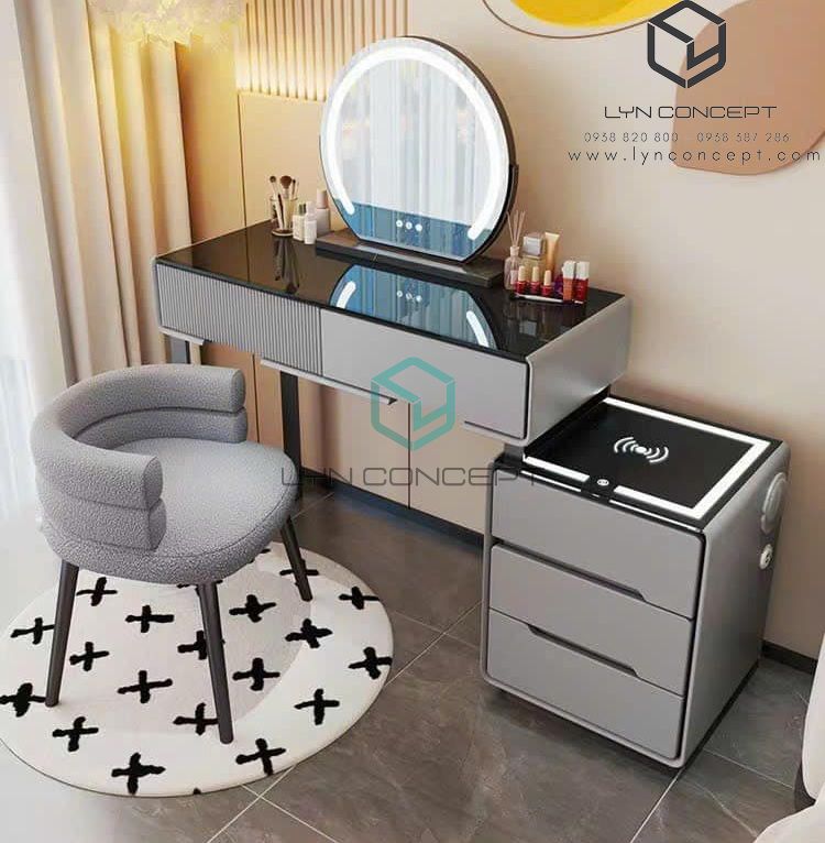 Bộ Bàn Trang Điểm Nhập Khẩu Thông Minh Có Sạc Không Dây & Loa Bluetooth - BTĐ56.2