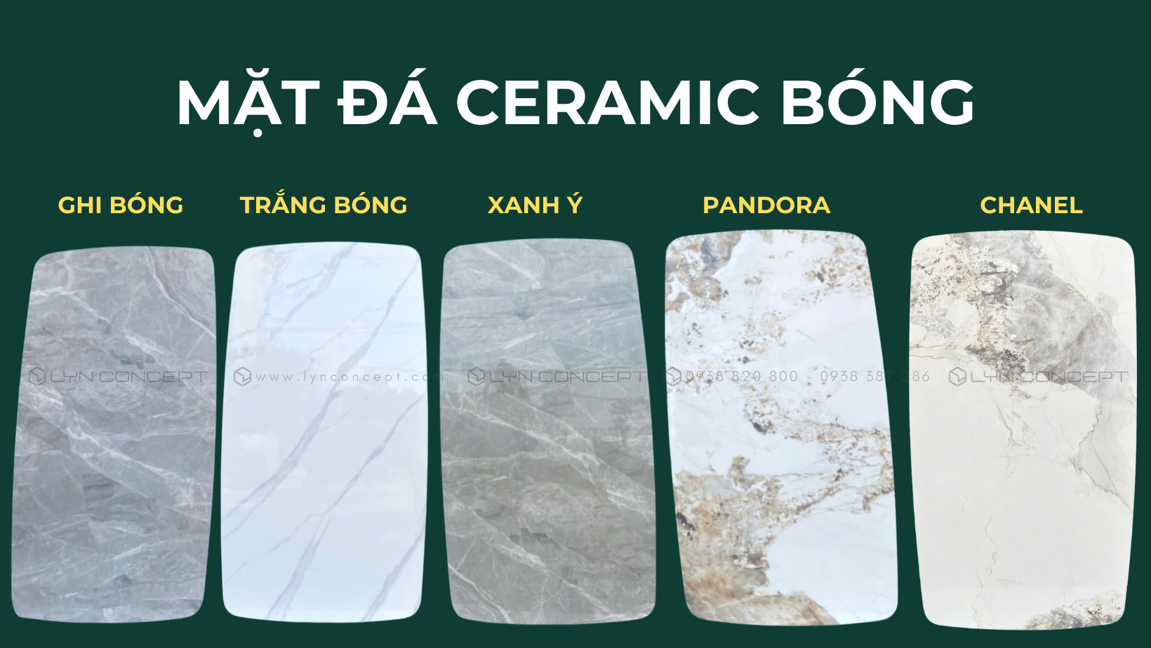 Bộ Bàn Ăn - mẫu mặt đá ceramic bóng bàn ăn nhập khẩu