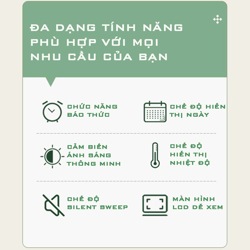 Đồng Hồ Vuông Để Bàn - Đa năng đổi màu, thiết kế hiện đại