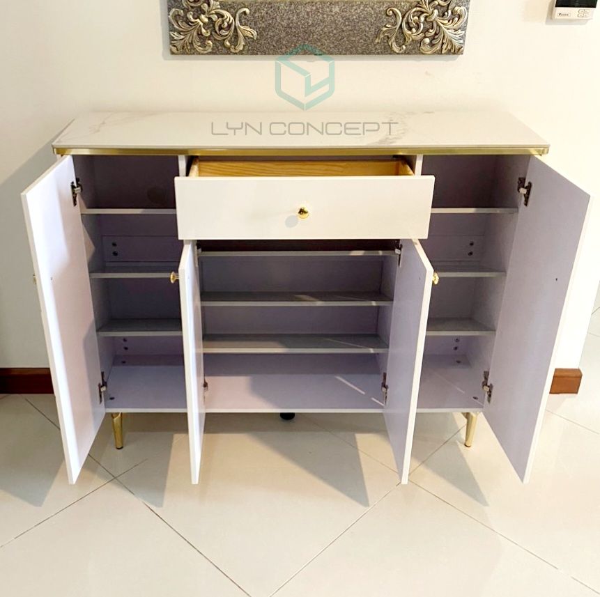 TỦ GIÀY GỖ MÀU TRẮNG NHẬP KHẨU - TG19