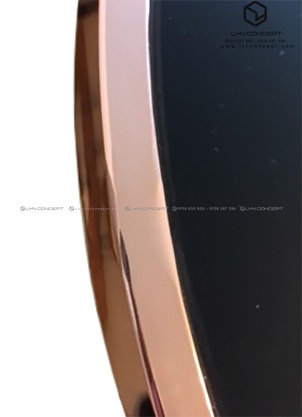 Bàn Trà Bàn Sofa Tròn Mặt Kính Đen D60 Chân Inox Xi Hồng Cao Cấp - BT12B