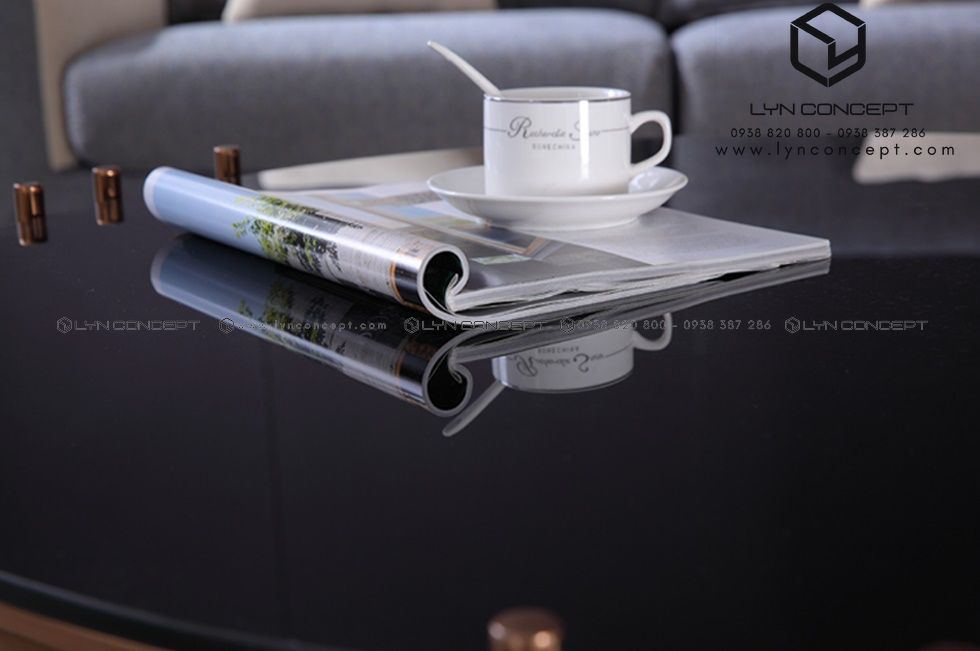 Bàn Trà Tròn Mặt Kính Chân Inox Xi Mạ Vàng Hồng Cao Cấp - BT19E