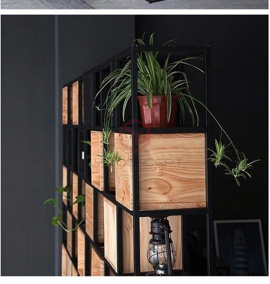 Kệ Trang Trí Khung Sắt Hộp Gỗ - KTT14