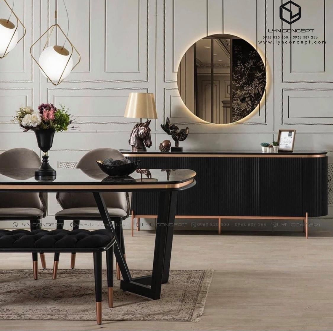 Tủ Console 4 Cánh Mở Chân Inox Mạ Màu Vàng Hồng Cao Cấp- BTT65A