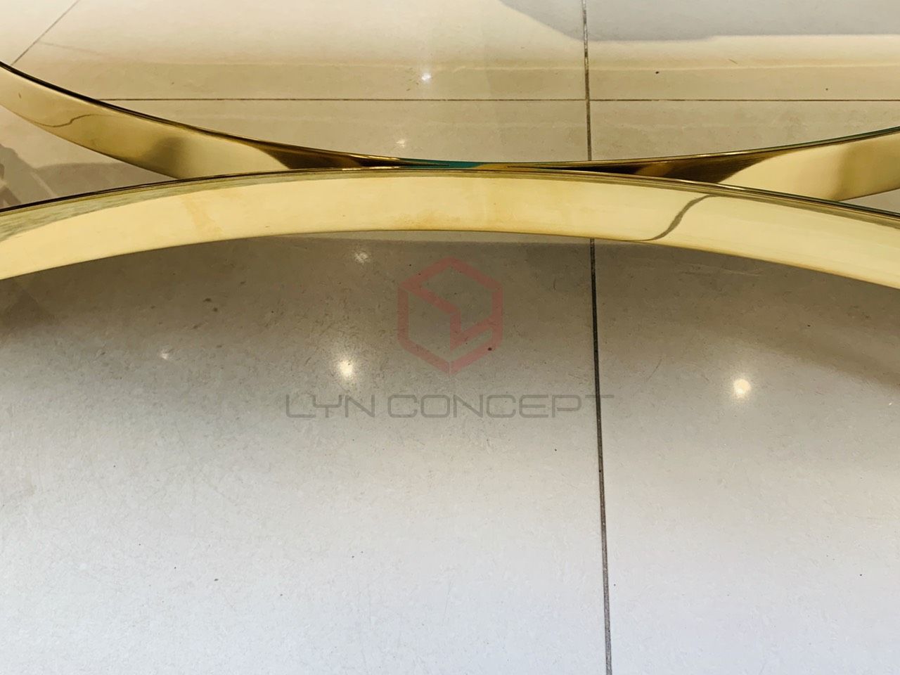 Bàn Trà Sofa Chữ Nhật Mặt Đá Đen Chân Inox Mạ Pvd Vàng Cao Cấp - BT260