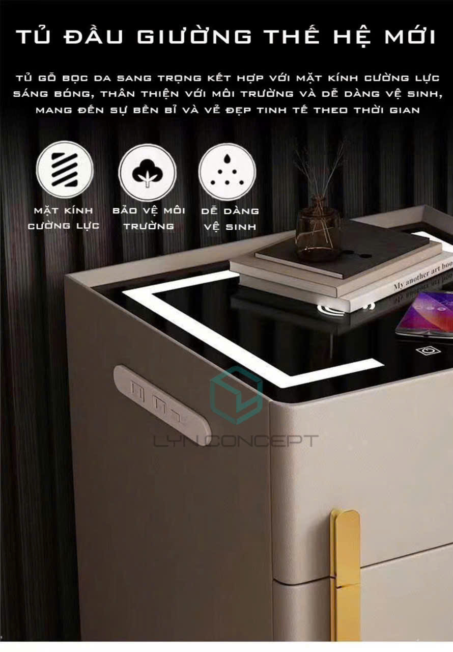 Tab Đầu Giường Thông Minh Có Két Sắt - TĐG53.3