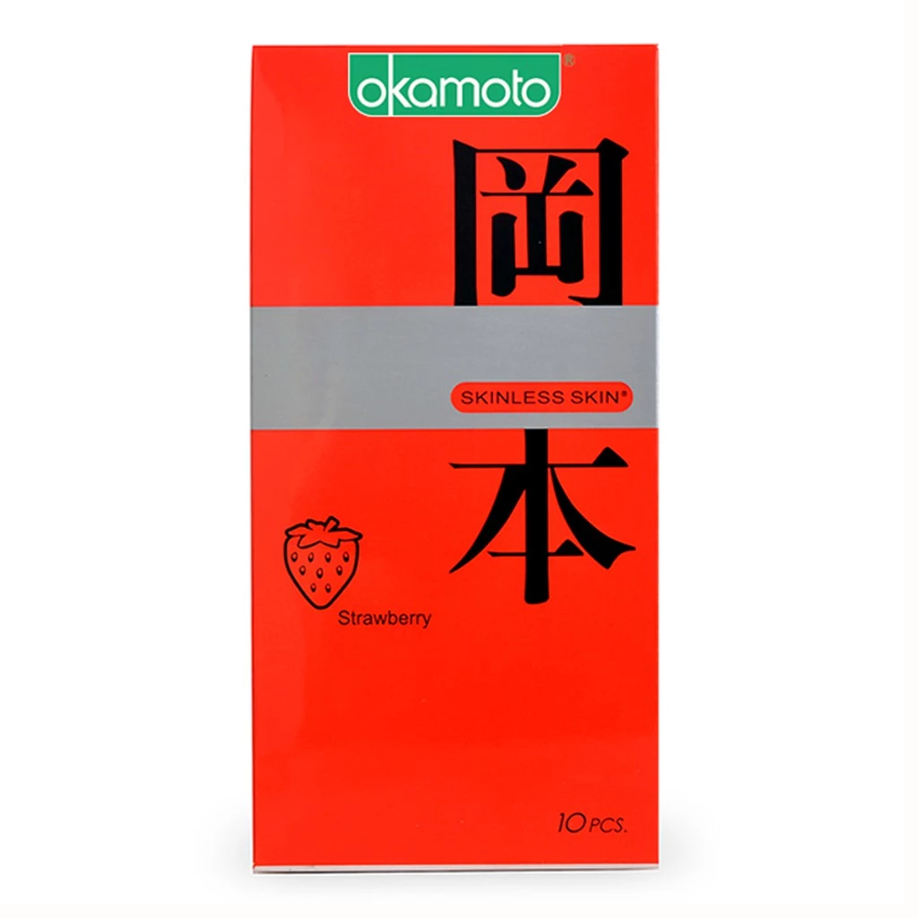 Bao cao su Okamoto Strawberry hộp 10 cái