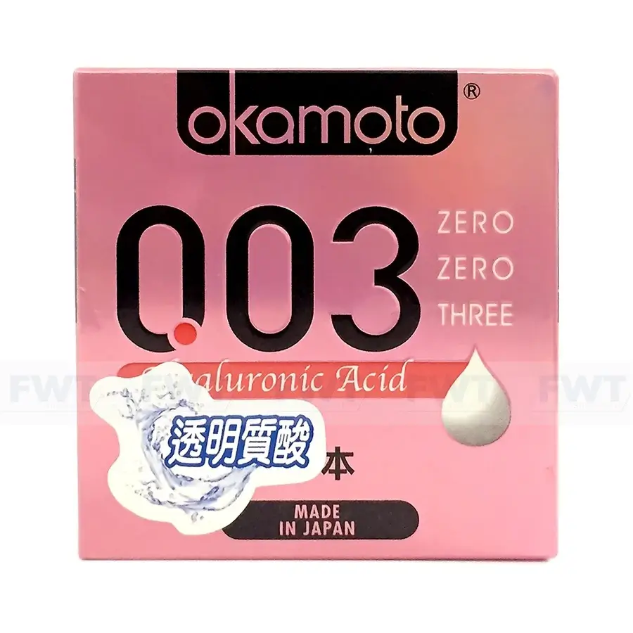 Bao cao su Okamoto 0.03 Hyaluronic Acid hộp 3 cái
