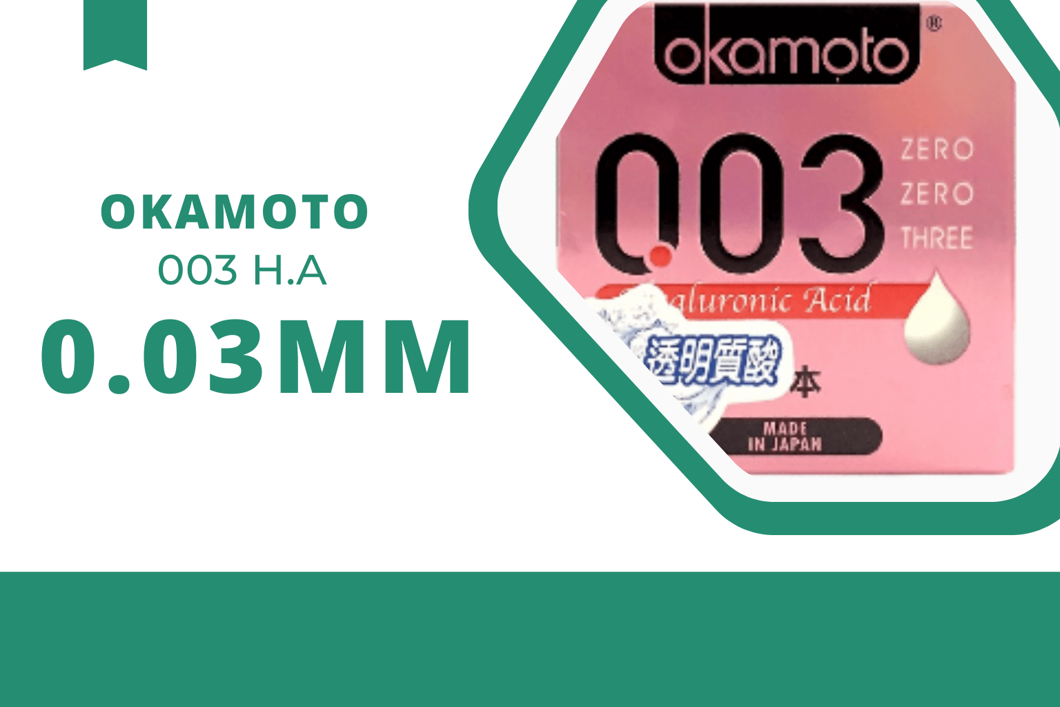 Bao cao su Okamoto 003 Hyaluronic Acid dưỡng ẩm