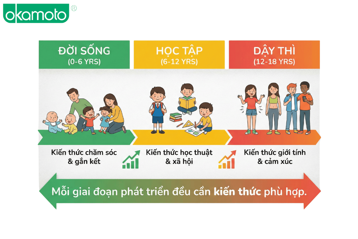 Timeline phát triển trẻ em theo độ tuổi (đời sống - học tập - dậy thì)
