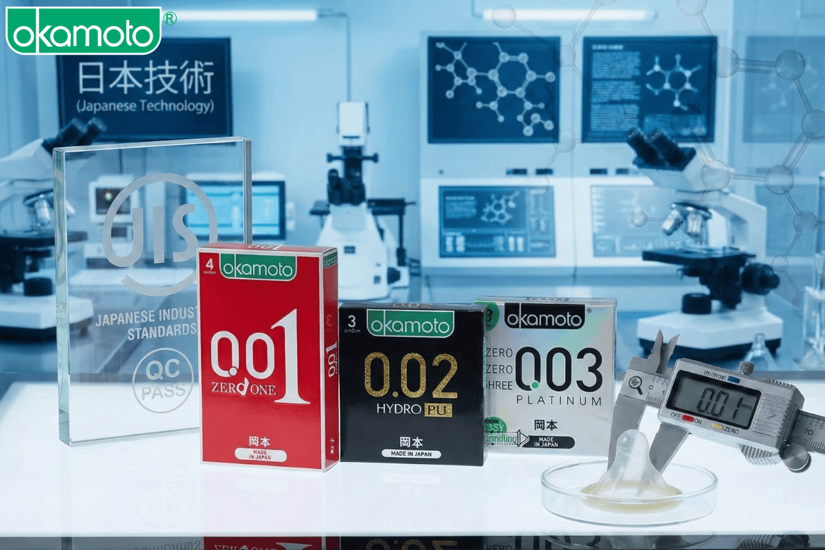 bao cao su Okamoto công nghệ Nhật Bản siêu mỏng an toàn
