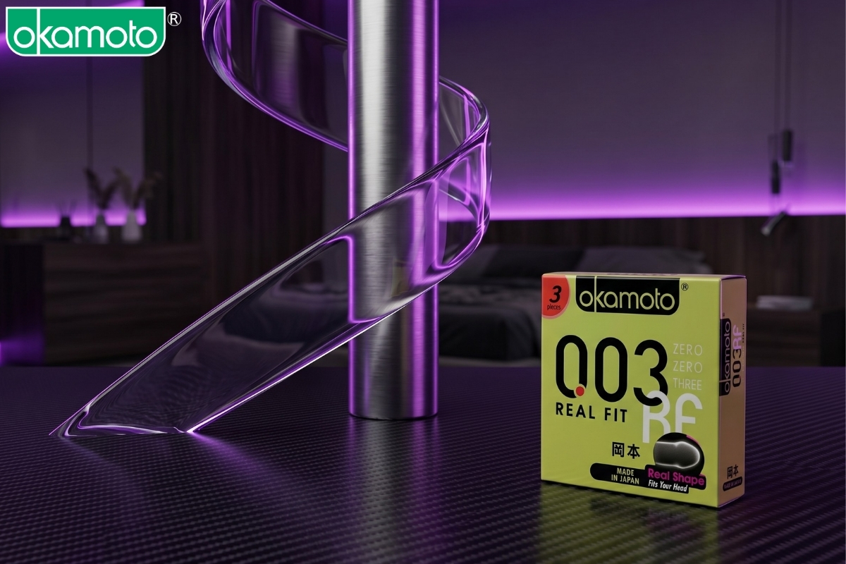 Bao cao su ôm sát Nhật Bản Okamoto 0.03 Real Fit.