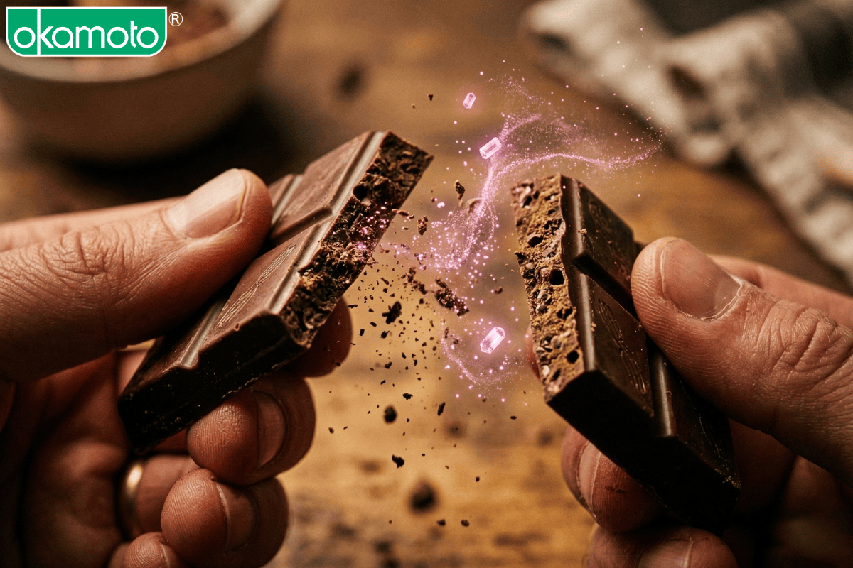 Chocolate đen giải phóng dopamine và hóa chất tình yêu.