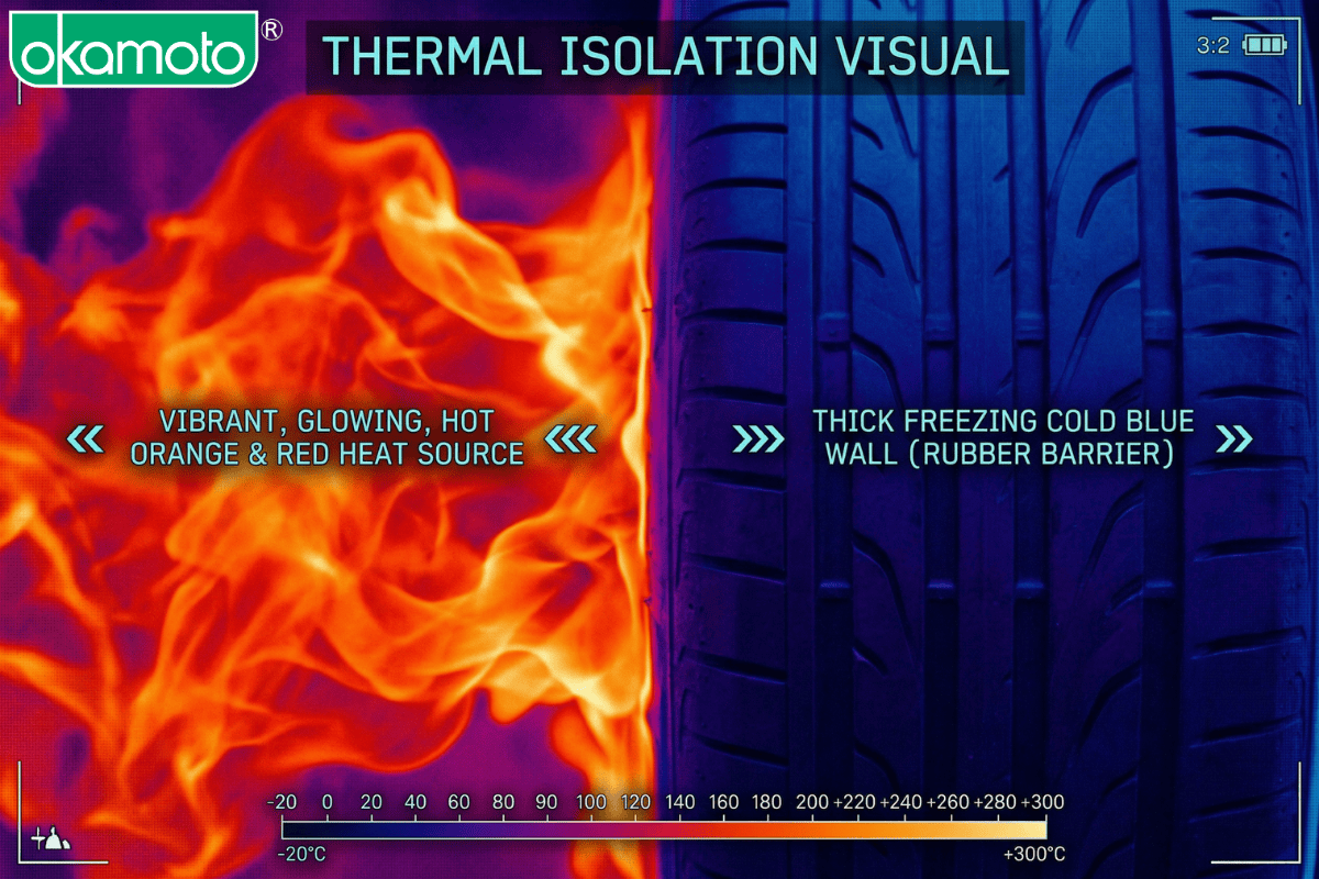 Sự cách nhiệt của bao cao su cao su tự nhiên.
