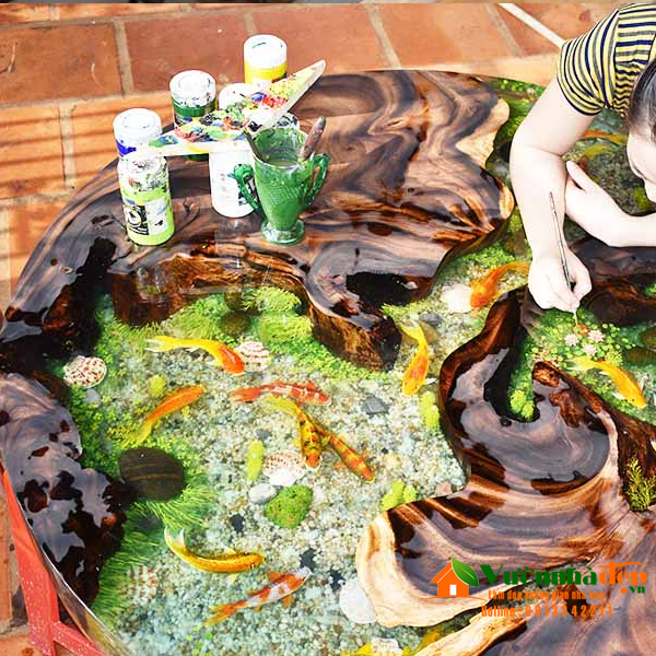 Hướng dẫn thi công mặt bàn bằng sơn epoxy
