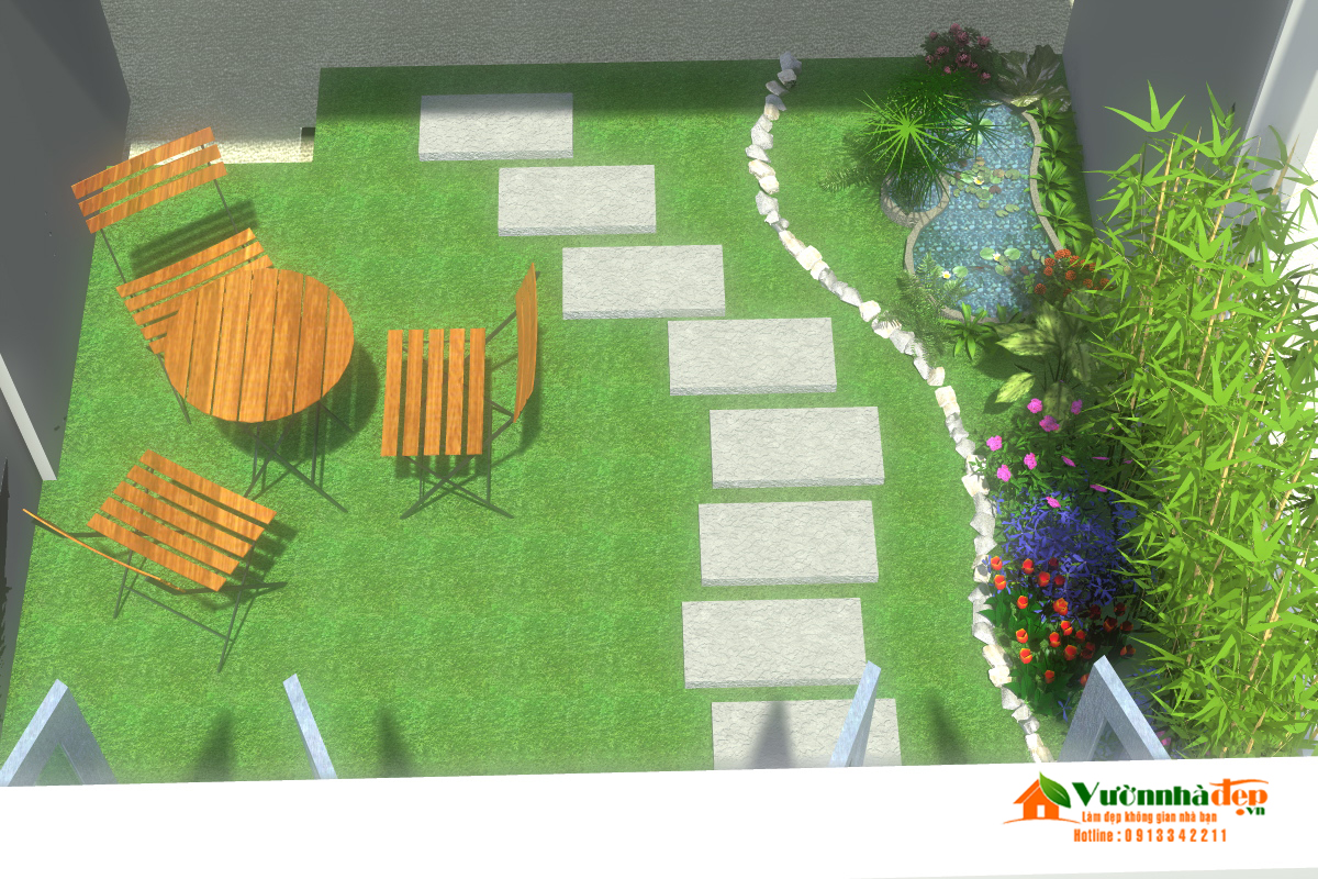 Tiểu cảnh sân vườn nhỏ
