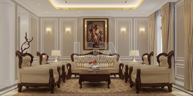 Ánh sáng tự nhiên trong phòng khách từ cửa sổ