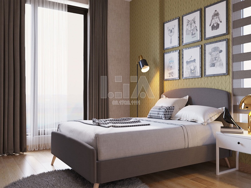 Mẫu thiết kế phòng ngủ chung cư 1 phòng ngủ