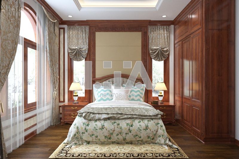 Giường ngủ được thiết kế một cách sang trọng