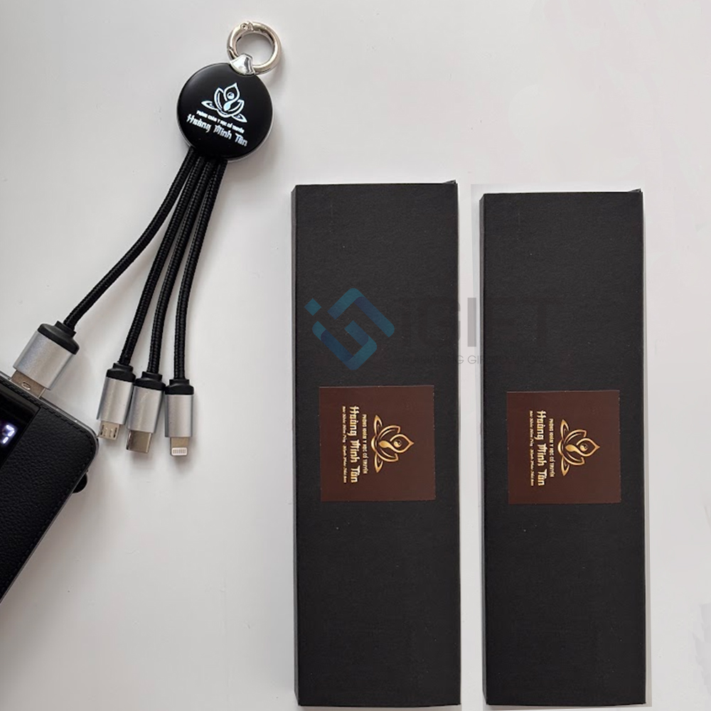 Cáp sạc đa năng 3 in 1 - Khắc logo phát sáng 3 Cáp sạc đa năng 3 in 1 - Khắc logo phát sáng Quà tặng công nghệ doanh nghiệp