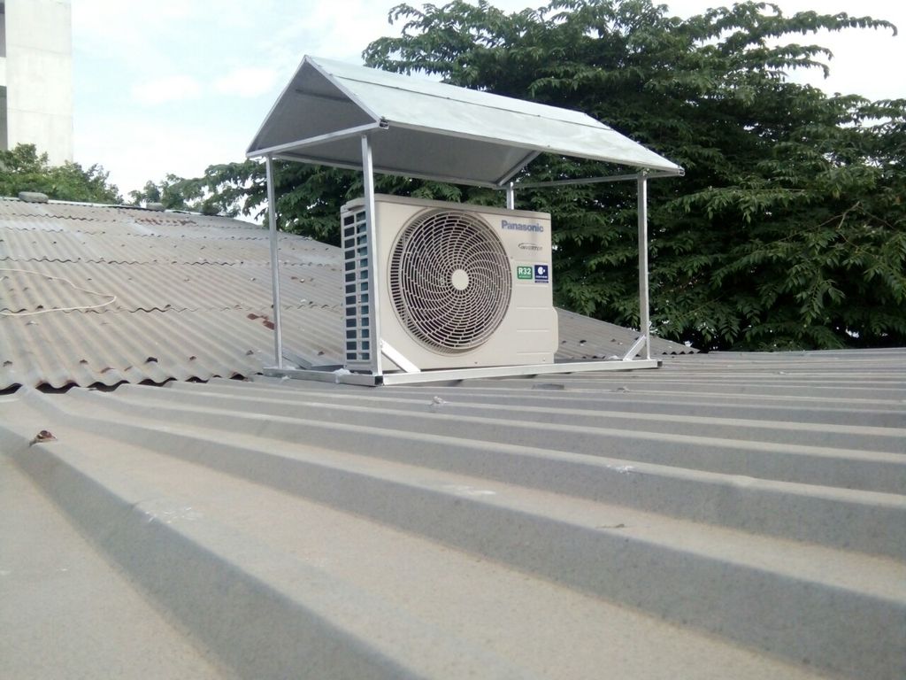Lắp mái che cục nóng máy lạnh