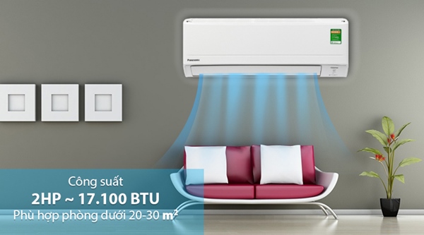 Công suất 2.0 HP phù hợp cho căn phòng diện tích từ 20 m2 đến 30 m2