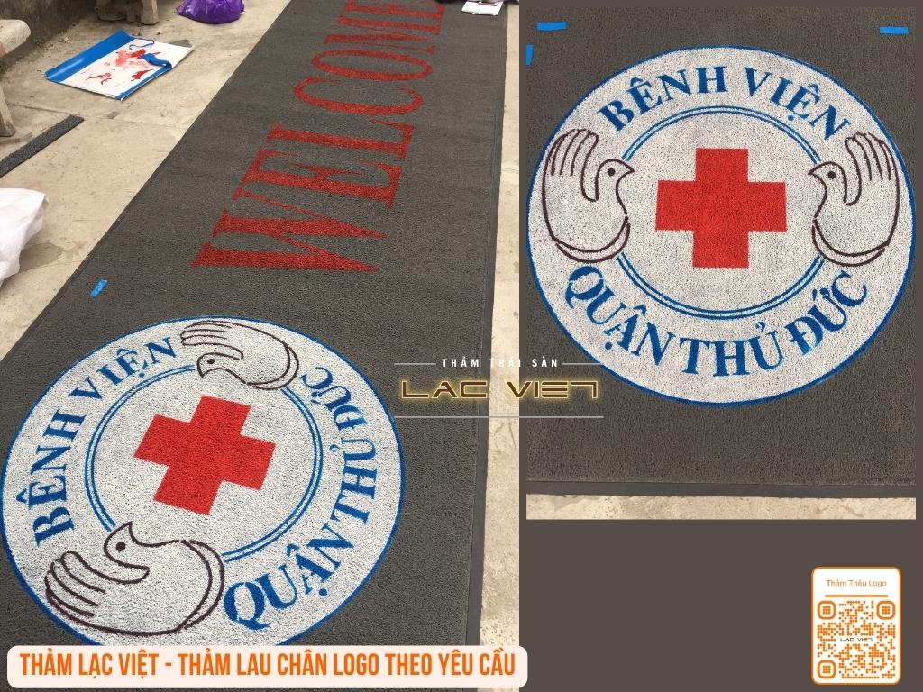 in logo thảm lau chân bênh viện quận thủ đức
