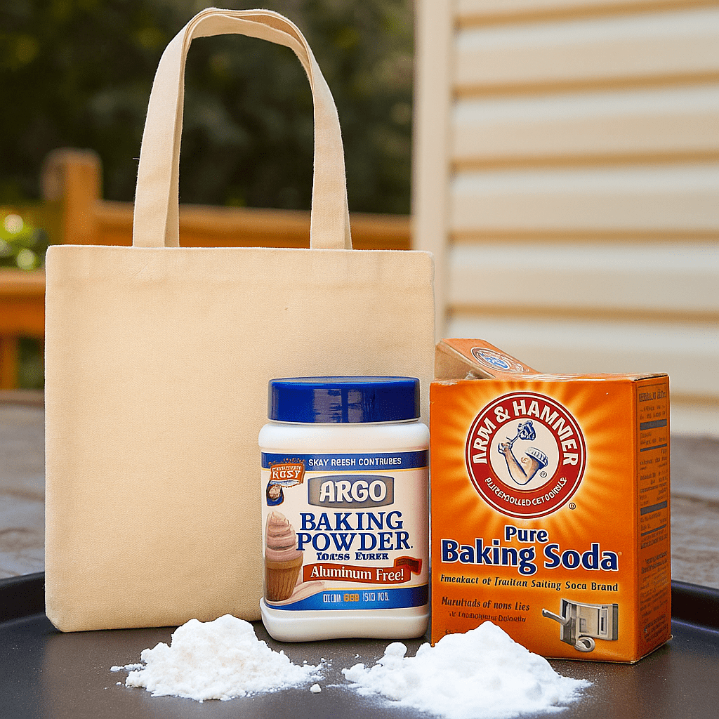 sử dụng baking soda để tấy mùi cho túi vải hiệu quả