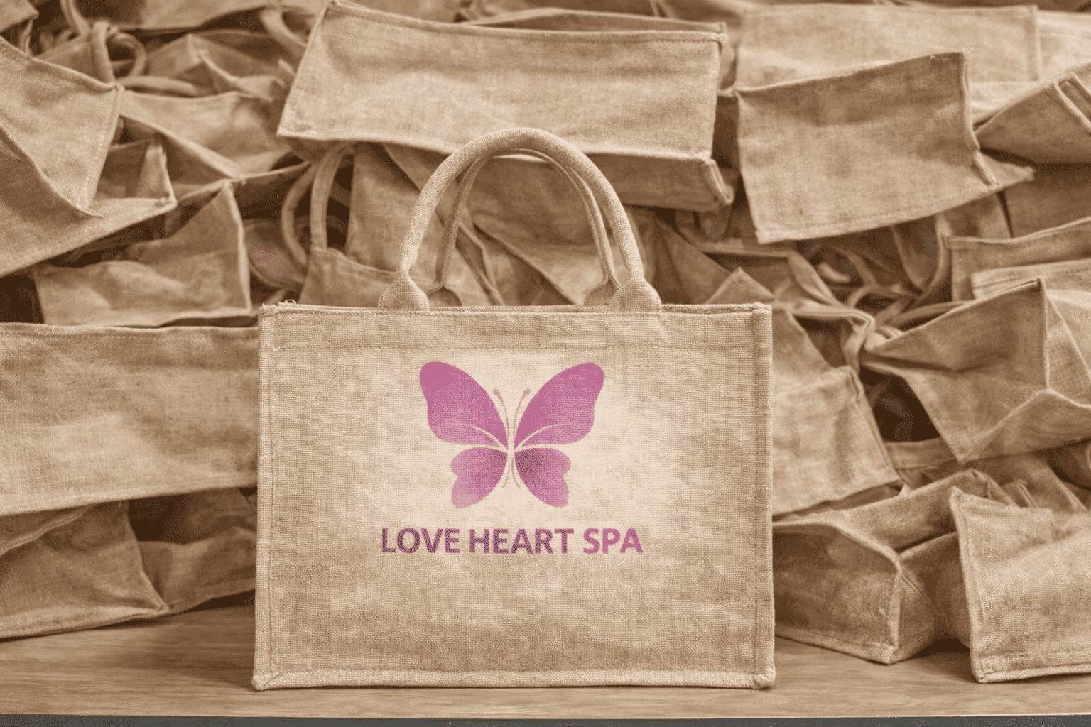 In logo trên túi linen bằng công nghệ in chuyển nhiệt