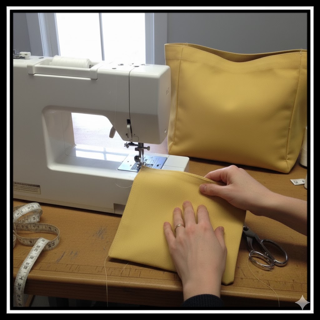 Bước tiếp theo trong may túi là may túi phụ