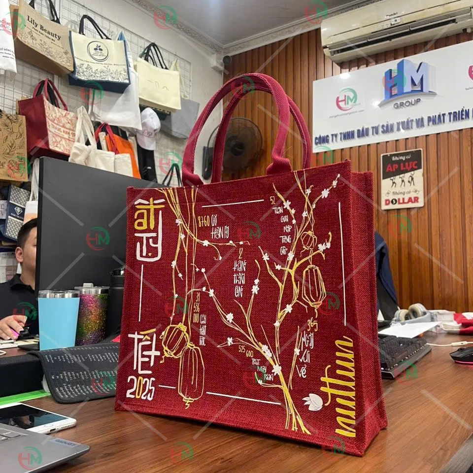 túi vải linen đựng quà tết