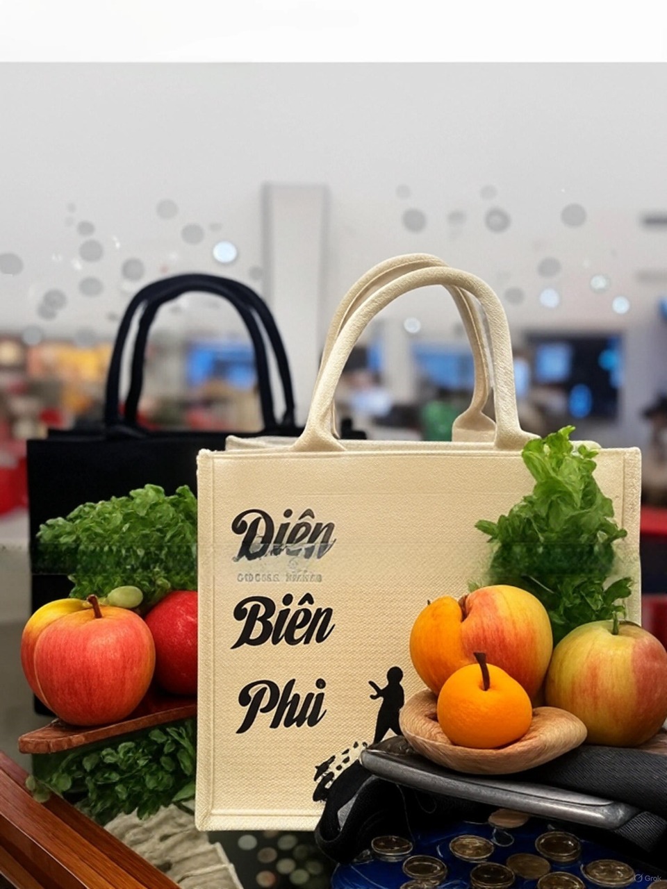 túi vải linen đựng thực phẩm tại xưởng Túi Vải Hoàng Minh